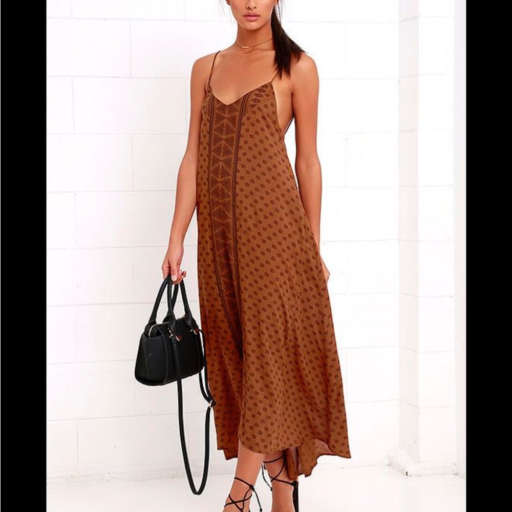 Amuse Society Brownish Orange Midi Maxi Dress